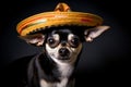 Dog in mexican sombrero, Cinco de Mayo holiday, AI generated Royalty Free Stock Photo