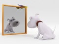 Dog and mirror Royalty Free Stock Photo