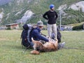 Dog from Mugje welcoming tourists, Nepal Royalty Free Stock Photo