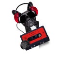 Dog music cassette Royalty Free Stock Photo