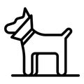 Dog with a neck brace icon, outline style