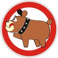 Dog in car, traffic sign, sticker, vector icon