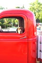 Dog in an old truck Royalty Free Stock Photo