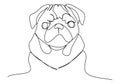 Dog. One line drawing vector illustration