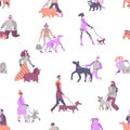 Dog Owners Seamless Pattern Royalty Free Stock Photo