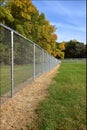 Newly created dog park with chain link fence