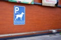 `Dog parking station` for dogs waiting for owners outside of shops
