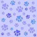 Dog paw.Abstract colorful background with dog paws. Pattern with traces. Royalty Free Stock Photo