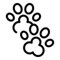 Dog paw icon outline vector. Walk pet