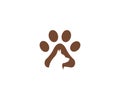 Dog and paw logo template. Pet vector design Royalty Free Stock Photo