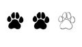 Dog paw print. Paw icon. Vector illustration.. Royalty Free Stock Photo