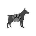 Dog with paw print logo icon Royalty Free Stock Photo