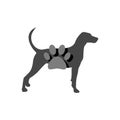 Dog with paw print logo icon Royalty Free Stock Photo