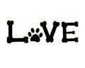 Dog paw print with love word. Pet room decor modern wall decor Royalty Free Stock Photo