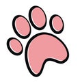 Dogs paw, isolated object, vector icon Royalty Free Stock Photo