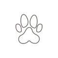 Dog paw print vector icon. Simple element illustration from map and navigation concept. Dog paw print vector icon. Real estate Royalty Free Stock Photo