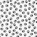 Dog paw print vector seamless pattern Royalty Free Stock Photo