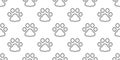 Dog paw seamless pattern footprint icon rope lasso cat bear polar vector french bulldog cartoon repeat wallpaper scarf isolated ti