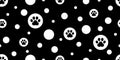 Dog paw seamless pattern footprint vector polka dot french bulldog icon cartoon scarf isolated repeat wallpaper tile background il