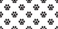 Dog Paw Seamless Pattern vector Cat Paw puppy bone foot print kitten scarf isolated repeat wallpaper tile background illustration