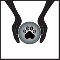 Dog paw sign icon in middle of star 2