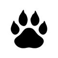 Dog paw vector bear footprint icon cat pet french bulldog puppy cartoon symbol character illustration design