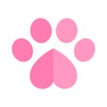 Dog paw vector footprint icon logo heart valentine graphic symbol illustration Royalty Free Stock Photo