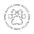 Dog paw vector footprint icon rope french bulldog cartoon symbol character illustration doodle design