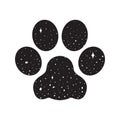 Dog paw vector icon logo bulldog space night sky illustration graphic cartoon wallpaper background