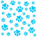 Dog paw.White background and dog tracks. Pattern with traces. Royalty Free Stock Photo