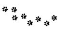 Dog paws. Animal paw prints, vector different animals footprints black on white illustration.