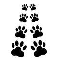 Dog paws following illustration on a white background Royalty Free Stock Photo