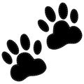 Dog paws following illustration on a white background Royalty Free Stock Photo