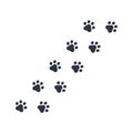 Dog paws footprints. vector symbol on white background