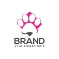 Dog paws logo vector. Flat design Royalty Free Stock Photo