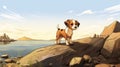 Nostalgic Beagle Puppy Illustration On Nunavut Shores
