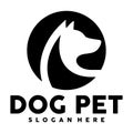 Dog pet black andwhite logo design vector Royalty Free Stock Photo
