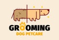 Dog or pet grooming and washing logo design template. Pet Care salon sign. Vector illustration
