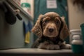 dog pet at the veterinarian office illustration Generative AI