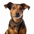 A Black And Brown Dog In The Style Of John Wilhelm Royalty Free Stock Photo