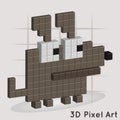 Dog. Pixel Art. Vector