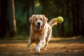 Dog playing with ball. Generate ai Royalty Free Stock Photo