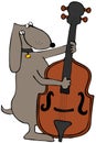 Dog Playing Bass Royalty Free Stock Photo