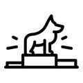 Dog podium icon outline vector. Walk pet