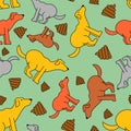 Dog poop pattern seamless. Pet shit background.  texture Royalty Free Stock Photo