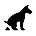 Dog pooping vector symbol