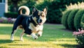 dog, portrait, running in the garden