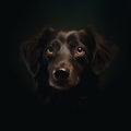 Dog portrait, studio shoot, black background