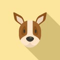 Dog portret icon, flat style