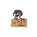 Dog poster illustration, clip art, quote, vector design Royalty Free Stock Photo
